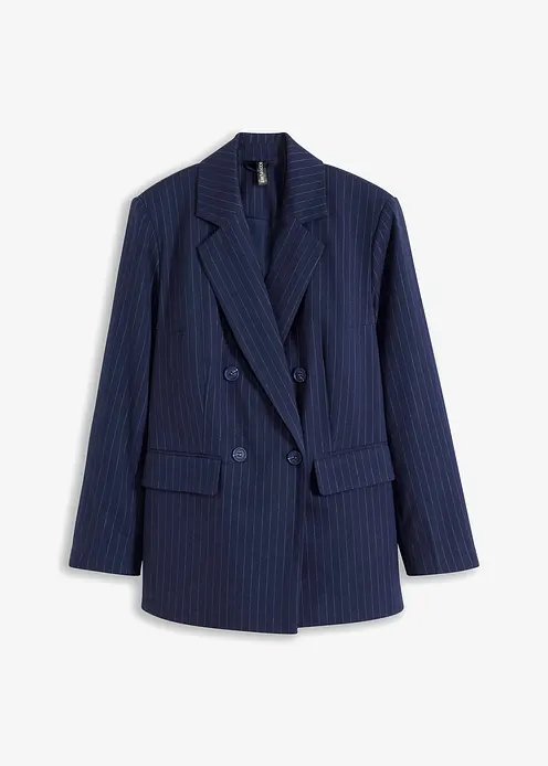 Doppelreihiger Blazer aus Viskose-Mix in blau von vorne - bonprix Doppelreihiger Blazer aus Viskose-Mix in blau von vorne - bonprix
