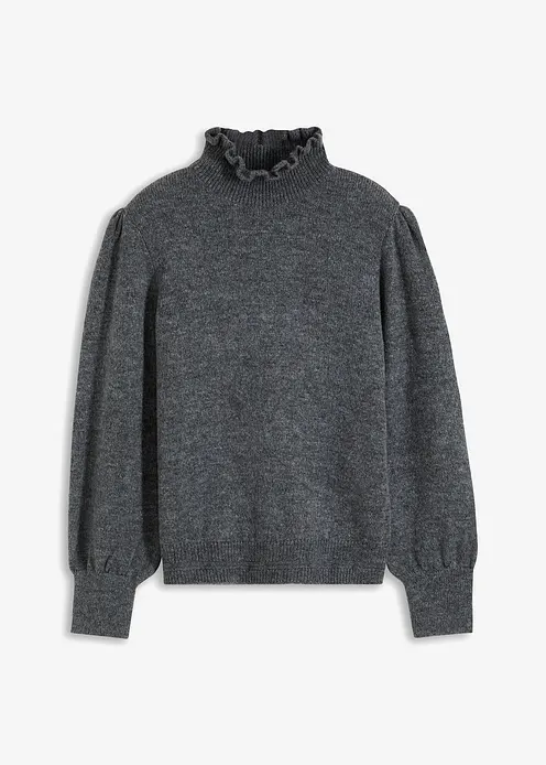Rollkragenpullover in grau von vorne - bonprix Rollkragenpullover in grau von vorne - bonprix