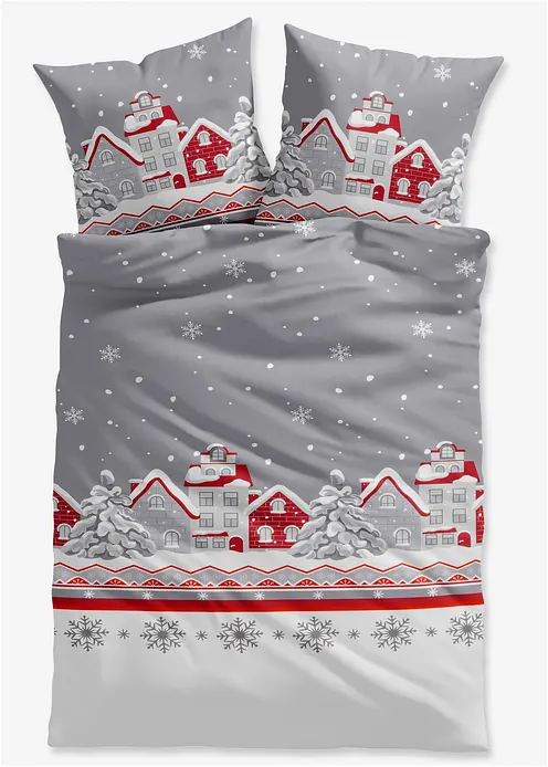 Bettwäsche mit winterlichem Motiv in grau - bonprix Bettwäsche mit winterlichem Motiv in grau - bonprix