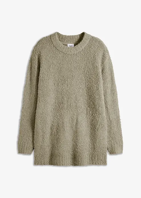 Oversize-Pullover aus Flauschgarn in grün von vorne - bonprix Oversize-Pullover aus Flauschgarn in grün von vorne - bonprix