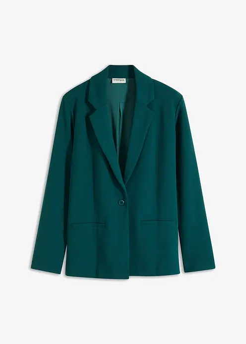 Blazer aus Jerseycrepe in grün von vorne - bonprix Blazer aus Jerseycrepe in grün von vorne - bonprix