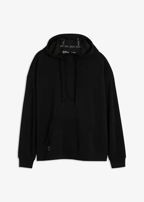 Oversized Funktions-Hoodie mit Modal, ultrasoft in schwarz von vorne - bonprix Oversized Funktions-Hoodie mit Modal, ultrasoft in schwarz von vorne - bonprix