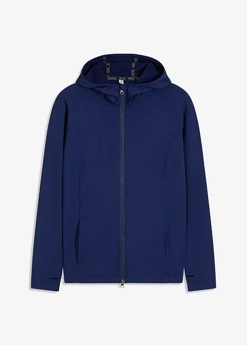 Thermo-Trainingsjacke mit Daumenschlaufe in blau von vorne - bonprix Thermo-Trainingsjacke mit Daumenschlaufe in blau von vorne - bonprix