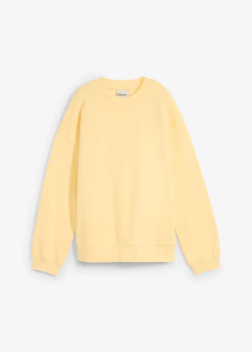 Oversize-Sweatshirt aus reiner Baumwolle in gelb von vorne - bonprix Oversize-Sweatshirt aus reiner Baumwolle in gelb von vorne - bonprix