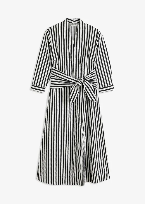 Midikleid mit Bindeband in weiß von vorne - bonprix Midikleid mit Bindeband in weiß von vorne - bonprix
