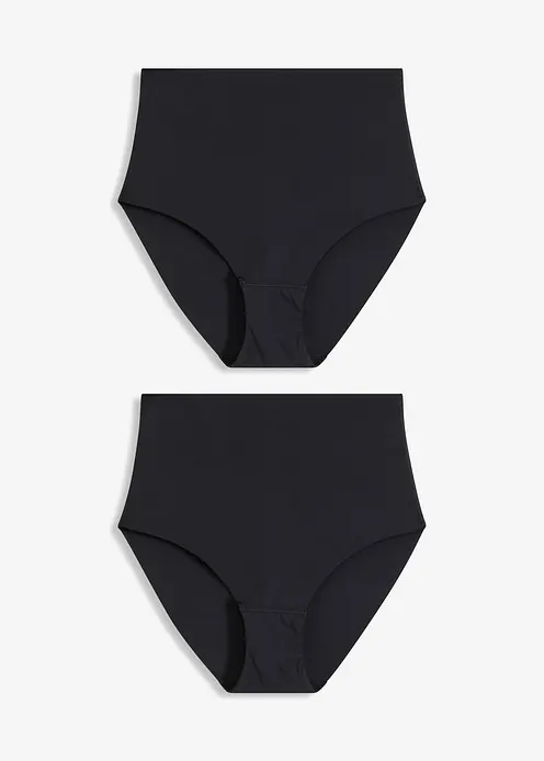 Nahtloser Light Shape Slip (2er Pack) in schwarz von vorne - bonprix Nahtloser Light Shape Slip (2er Pack) in schwarz von vorne - bonprix