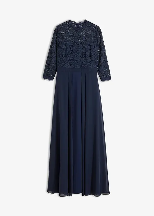 Maxikleid mit Spitze in blau von vorne - bonprix Maxikleid mit Spitze in blau von vorne - bonprix