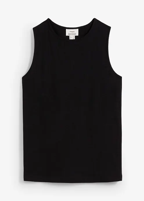 Top aus reiner Bio-Baumwolle in schwarz von vorne - bonprix Top aus reiner Bio-Baumwolle in schwarz von vorne - bonprix