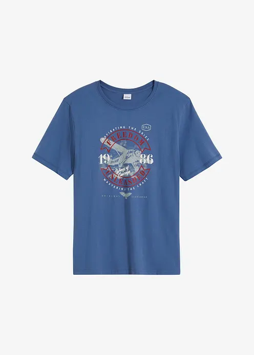 T-Shirt aus reiner Bio-Baumwolle in blau von vorne - bonprix T-Shirt aus reiner Bio-Baumwolle in blau von vorne - bonprix