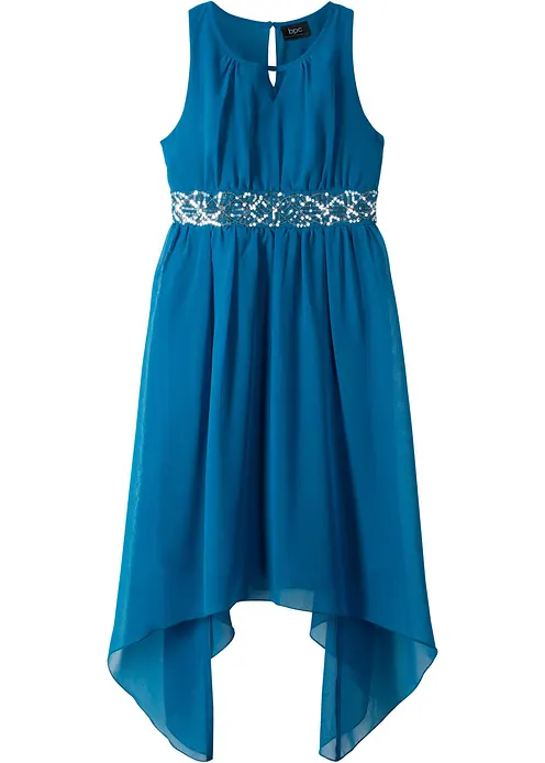 Chiffonkleid mit Pailletten in blau von vorne - bonprix Chiffonkleid mit Pailletten in blau von vorne - bonprix
