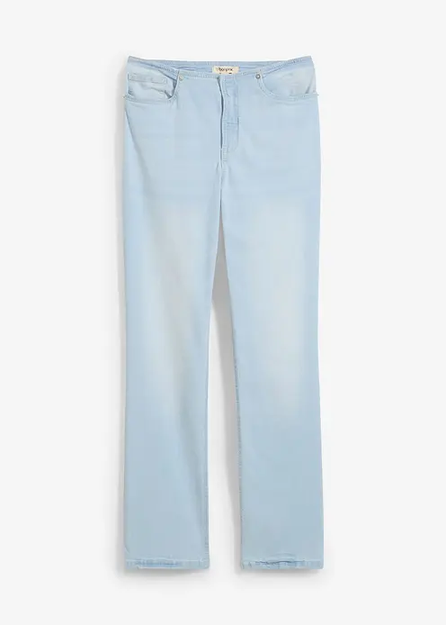 Straight-Jeans, Mid Waist in blau von vorne - bonprix Straight-Jeans, Mid Waist in blau von vorne - bonprix