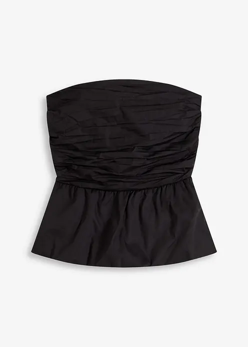 Ärmellose Bluse mit Ballon-Saum in schwarz von vorne - bonprix Ärmellose Bluse mit Ballon-Saum in schwarz von vorne - bonprix