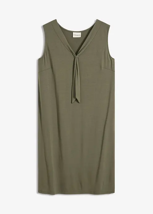 Shirtkleid mit Schluppe in grün von vorne - bonprix Shirtkleid mit Schluppe in grün von vorne - bonprix