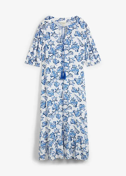 Weites Kleid aus Viskosecrincle in weiß von vorne - bonprix Weites Kleid aus Viskosecrincle in weiß von vorne - bonprix