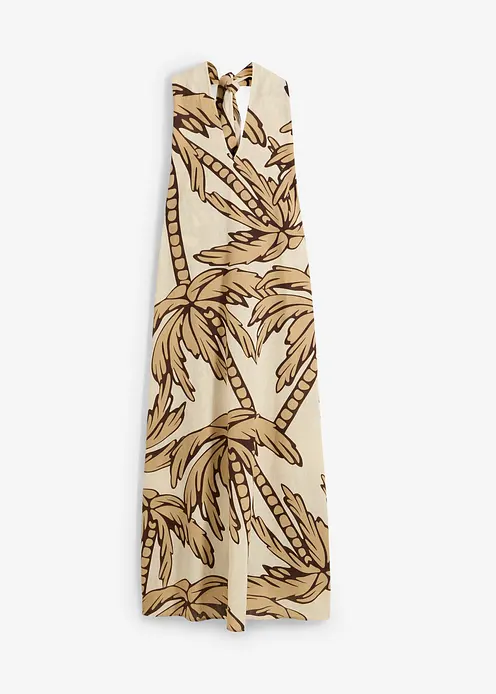 Neckholder-Kleid in A-Linie in beige von vorne - bonprix Neckholder-Kleid in A-Linie in beige von vorne - bonprix