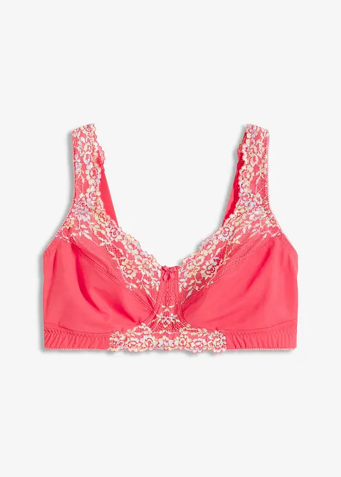 Entlastungs-BH ohne Bügel mit gepolsterten Trägern in pink von vorne - bonprix Entlastungs-BH ohne Bügel mit gepolsterten Trägern in pink von vorne - bonprix