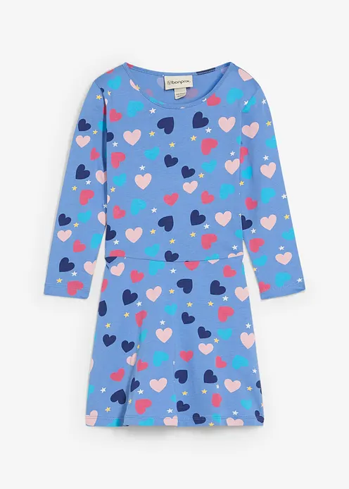 Jerseykleid aus reiner Bio-Baumwolle in blau von vorne - bonprix Jerseykleid aus reiner Bio-Baumwolle in blau von vorne - bonprix