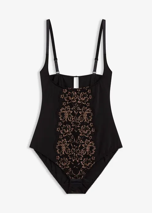 Body Shaper mit leichter Formkraft  und Glitzergarn in schwarz von vorne - bonprix Body Shaper mit leichter Formkraft  und Glitzergarn in schwarz von vorne - bonprix