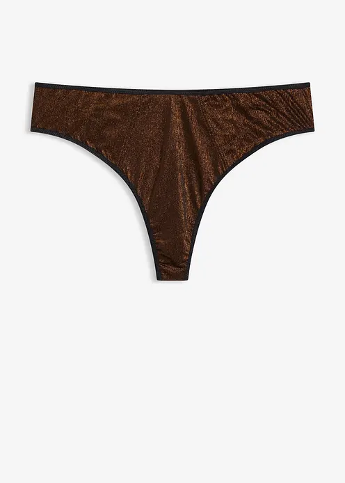 Maxistring aus glitzerndem Material in schwarz von vorne - bonprix Maxistring aus glitzerndem Material in schwarz von vorne - bonprix