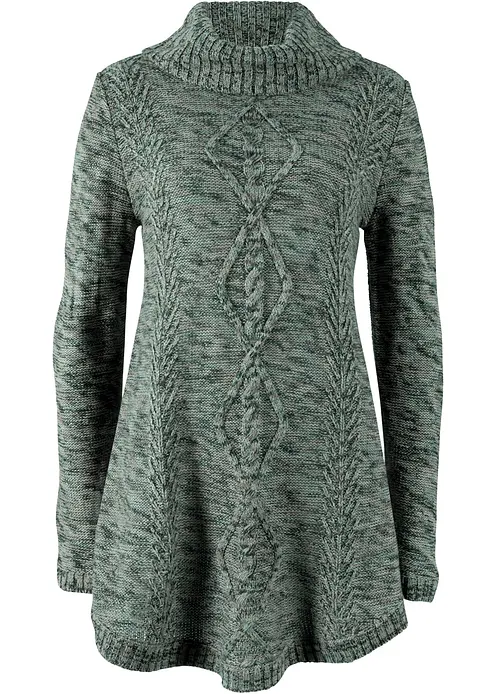 Poncho-Longpullover, Langarm in grün von vorne - bonprix Poncho-Longpullover, Langarm in grün von vorne - bonprix