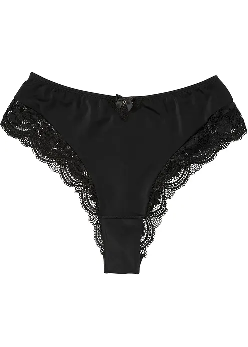 Maxislip mit blumiger Spitze in schwarz von vorne - bonprix Maxislip mit blumiger Spitze in schwarz von vorne - bonprix