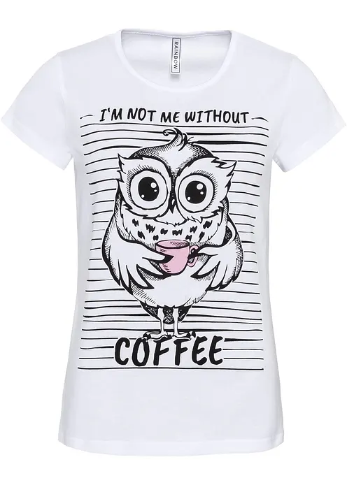 Bedrucktes T-Shirt in weiß von vorne - bonprix Bedrucktes T-Shirt in weiß von vorne - bonprix