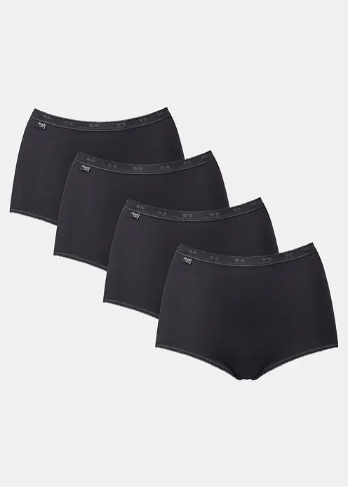 sloggi Basic+ Maxislip (4er Pack) in schwarz von vorne - Sloggi sloggi Basic+ Maxislip (4er Pack) in schwarz von vorne - Sloggi