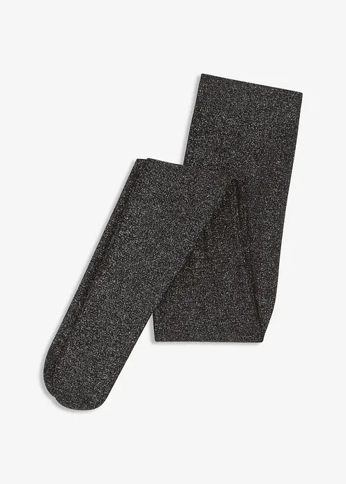 Thermo Fleece Strumpfhose aus Glitzergarn in schwarz von vorne - bonprix Thermo Fleece Strumpfhose aus Glitzergarn in schwarz von vorne - bonprix