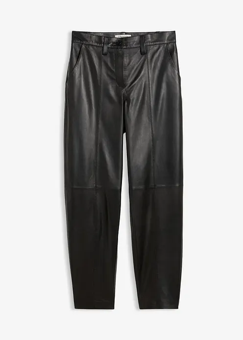 Lederhose aus Lammnappa in schwarz von vorne - bonprix Lederhose aus Lammnappa in schwarz von vorne - bonprix