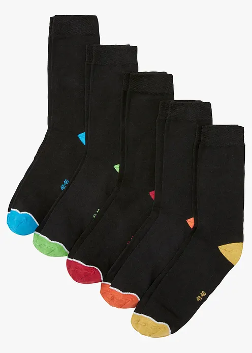 Socken mit Bio-Baumwolle (5er Pack) in schwarz von vorne - bonprix Socken mit Bio-Baumwolle (5er Pack) in schwarz von vorne - bonprix