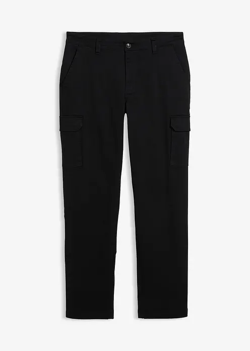 Regular Fit Stretch-Thermo-Cargohose, Straight in schwarz von vorne - bonprix Regular Fit Stretch-Thermo-Cargohose, Straight in schwarz von vorne - bonprix