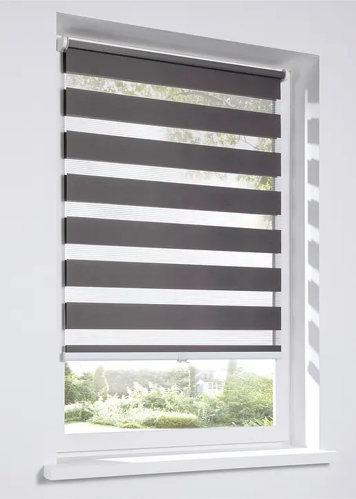 Schnurloses Doppelrollo in grau - bonprix Schnurloses Doppelrollo in grau - bonprix