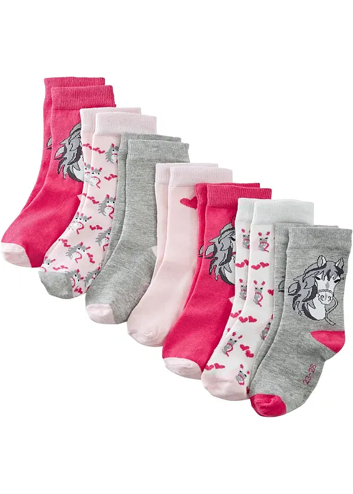 Kinder Socken mit Bio-Baumwolle (7er Pack) in grau von vorne - bonprix Kinder Socken mit Bio-Baumwolle (7er Pack) in grau von vorne - bonprix