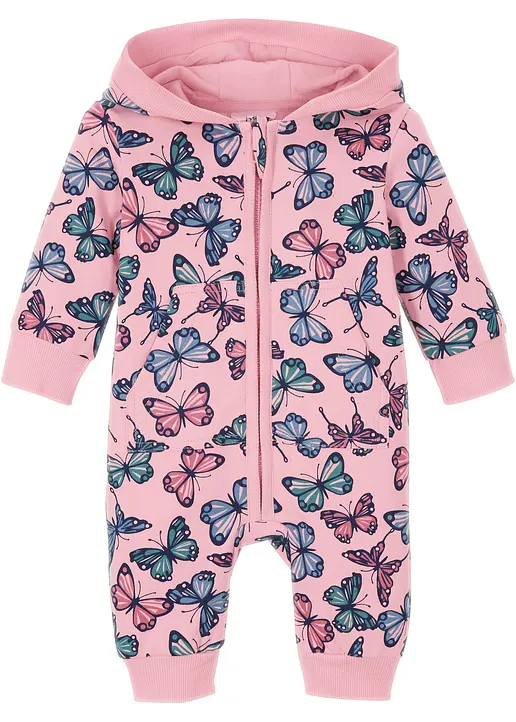 Baby Sweatoverall mit Kapuze aus Bio Baumwolle von vorne - bonprix Baby Sweatoverall mit Kapuze aus Bio Baumwolle von vorne - bonprix