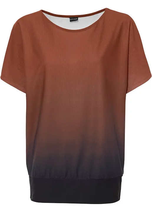 Shirt mit Farbverlauf in braun von vorne - BODYFLIRT Shirt mit Farbverlauf in braun von vorne - BODYFLIRT