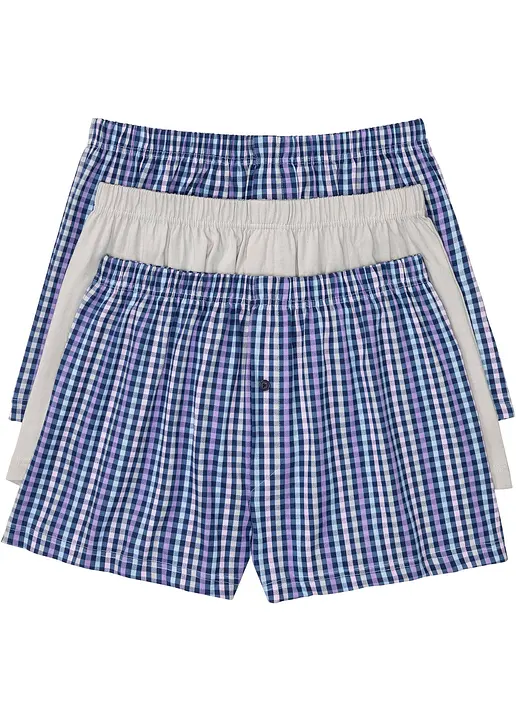 Lockere Jersey Boxershorts (3er Pack) in blau von vorne - bonprix Lockere Jersey Boxershorts (3er Pack) in blau von vorne - bonprix