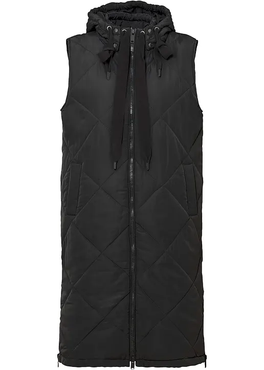 Steppweste aus recyceltem Polyester in schwarz von vorne - bonprix Steppweste aus recyceltem Polyester in schwarz von vorne - bonprix
