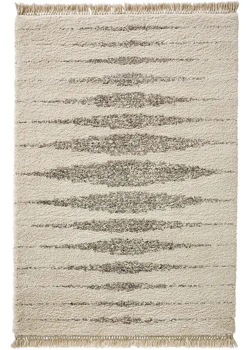 Hochflor Teppich mit geometrischer Musterung in beige - bpc living bonprix collection Hochflor Teppich mit geometrischer Musterung in beige - bpc living bonprix collection