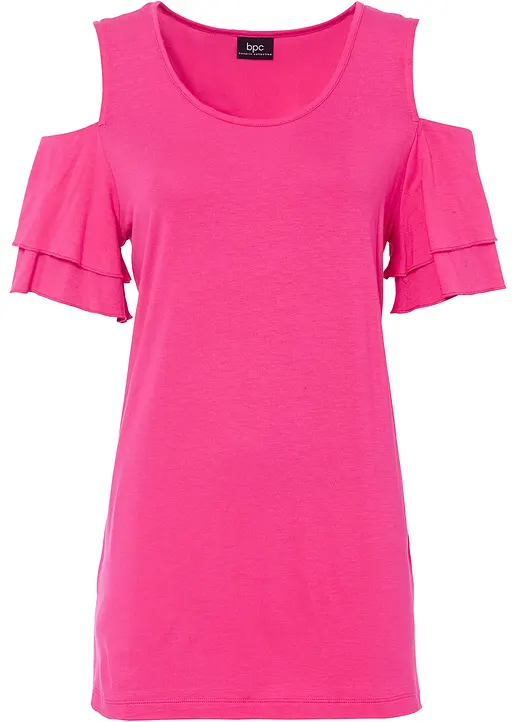 Long-Shirt mit Flügelärmeln und Cut-Outs in pink von vorne - bonprix Long-Shirt mit Flügelärmeln und Cut-Outs in pink von vorne - bonprix
