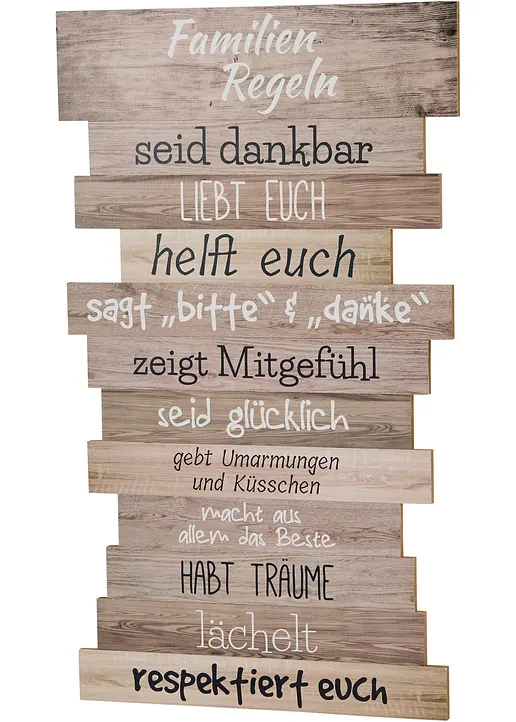 Wanddeko mit Familienregeln in beige - bpc living bonprix collection Wanddeko mit Familienregeln in beige - bpc living bonprix collection