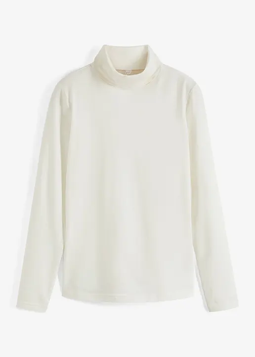 Langarmshirt mit reiner Bio-Baumwolle in weiß von vorne - bonprix Langarmshirt mit reiner Bio-Baumwolle in weiß von vorne - bonprix