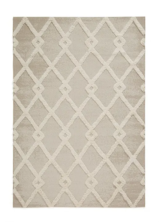 Hochflor Teppich mit plastischer Musterung in beige - bpc living bonprix collection Hochflor Teppich mit plastischer Musterung in beige - bpc living bonprix collection