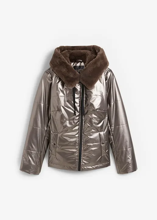Glänzende Steppjacke in braun von vorne - bonprix Glänzende Steppjacke in braun von vorne - bonprix