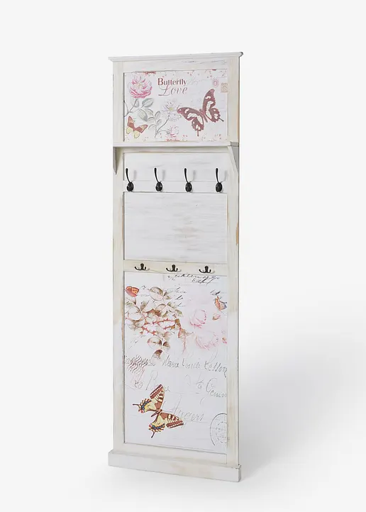 Garderobenpaneel mit Schmetterling-Design in weiß von vorne - bonprix Garderobenpaneel mit Schmetterling-Design in weiß von vorne - bonprix
