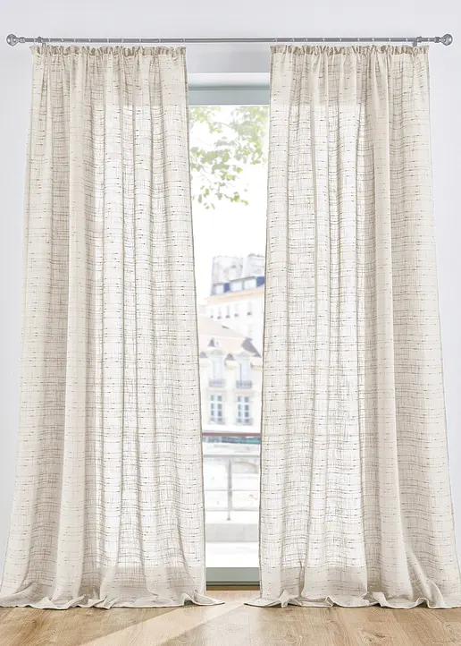 Gardine mit Struktur, in vielen Größen (1er Pack) in beige - bonprix Gardine mit Struktur, in vielen Größen (1er Pack) in beige - bonprix