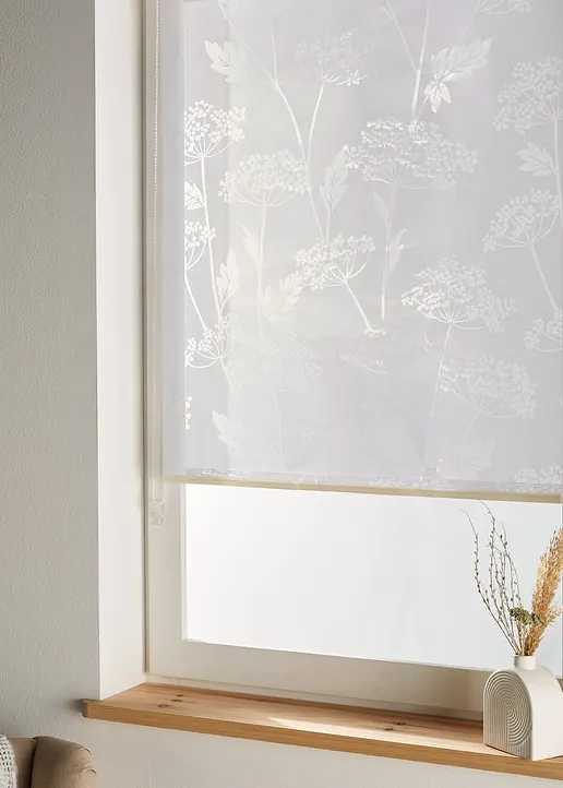 Sichtschutzrollo Ausbrenner mit Blumen in weiß - bonprix Sichtschutzrollo Ausbrenner mit Blumen in weiß - bonprix