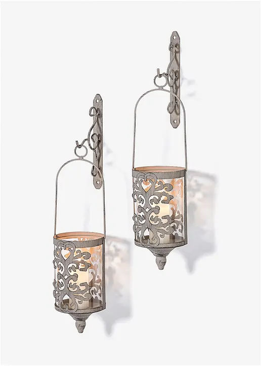 Wandkerzenhalter mit Patina-Effekt (4-tlg.Set) in braun - bonprix Wandkerzenhalter mit Patina-Effekt (4-tlg.Set) in braun - bonprix