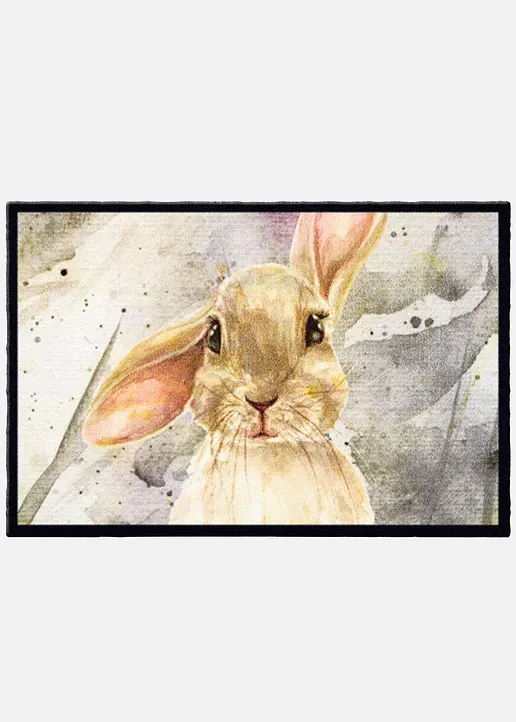 Fußmatte mit Hasenmotiv in grau - bonprix Fußmatte mit Hasenmotiv in grau - bonprix