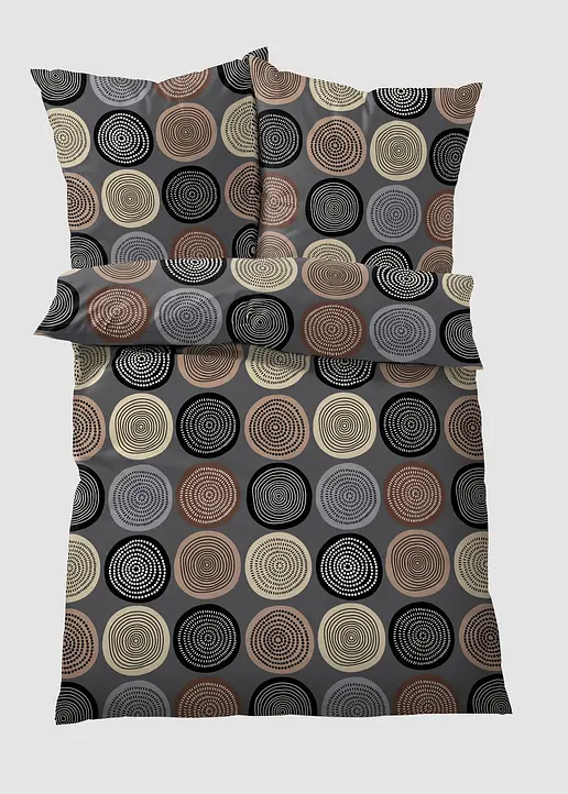 Bettwäsche mit Kreisen in braun - bonprix Bettwäsche mit Kreisen in braun - bonprix