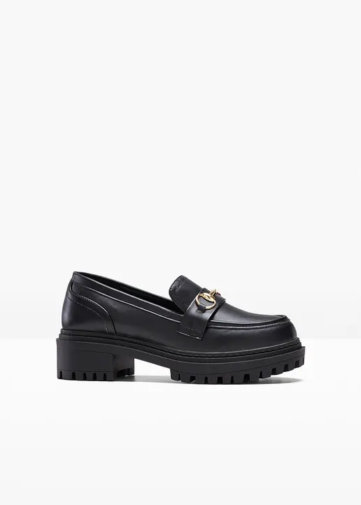 Chunky Loafer in schwarz von vorne - bonprix Chunky Loafer in schwarz von vorne - bonprix